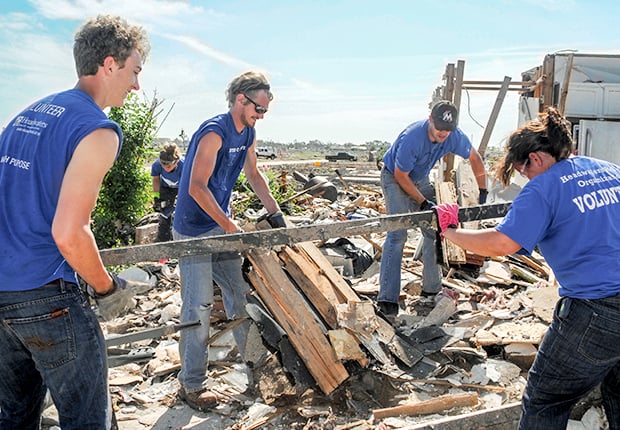 Volunteers Clearing Tornado Damage